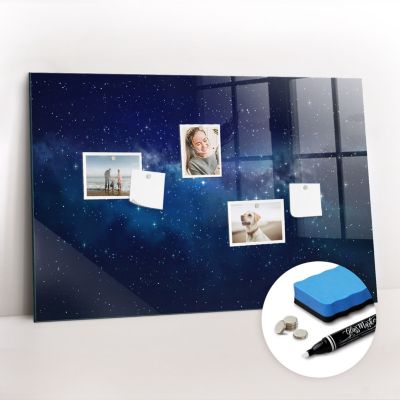Tableau Magnétique Wallfluent 90x60 cm Étoiles du ciel sombre Marqueur blanc Mémos & Organisation
