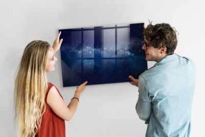 Tableau Magnétique Wallfluent 90x60 cm Étoiles du ciel sombre Marqueur blanc Mémos & Organisation