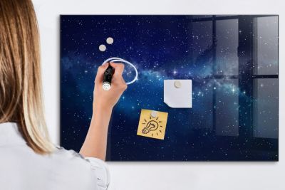 Tableau Magnétique Wallfluent 90x60 cm Étoiles du ciel sombre Marqueur blanc Mémos & Organisation