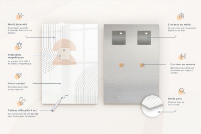 Tableau Magnétique Wallfluent 90x60 cm Étoiles du ciel sombre Marqueur blanc Mémos & Organisation