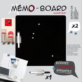Tableau mémo board noir L.30 x l.30 cm