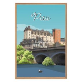 Tableau mural encadré château pau 65x97 cm - Fabriqué en France