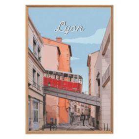 Tableau mural encadré funiculaire de lyon 65x97 cm - Fabriqué en France