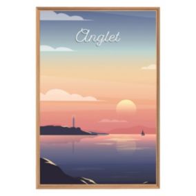 Tableau mural encadré illustration anglet 65x97 cm - Fabriqué en France