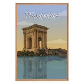 Tableau mural encadré illustration arc de triomphe de montpellier 65x97 cm - Fabriqué en France