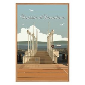 Tableau mural encadré illustration bassin d'arcachon 65x97 cm - Fabriqué en France