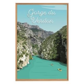 Tableau mural encadré illustration gorges du verdon 65x97 cm - Fabriqué en France