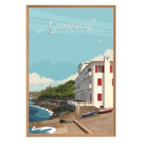 Tableau mural encadré illustration guethary 65x97 cm Fabriqué en France