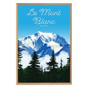 Tableau mural encadré illustration mont blanc 65x97 cm - Fabriqué en France