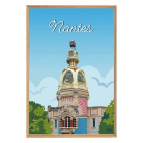 Tableau mural encadré illustration nantes 65x97 cm - Fabriqué en France