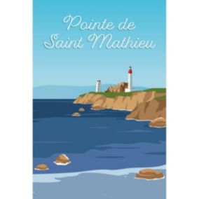 Tableau mural encadré illustration pointe de saint-mathieu 65x97 cm - Fabriqué en France