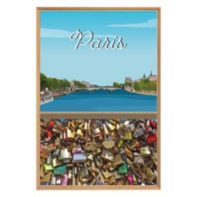 Tableau mural encadré illustration pont des arts paris 65x97 cm - Fabriqué en France