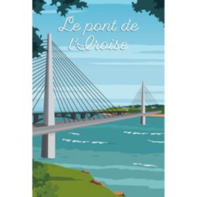 Tableau mural encadré illustration pont iroise brest 65x97 cm - Fabriqué en France