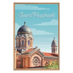 Tableau mural encadré illustration saint-raphaël 65x97 cm - Fabriqué en France