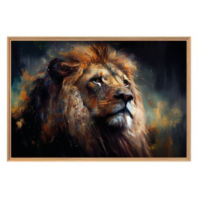 Tableau mural encadré lion 65x97 cm Fabriqué en France