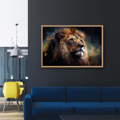 Tableau mural encadré lion 65x97 cm Fabriqué en France