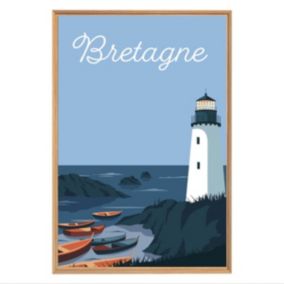 Tableau mural encadré phare breton 65x97 cm - Fabriqué en France