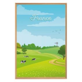 Tableau mural encadré prairie française 65x97 cm - Fabriqué en France