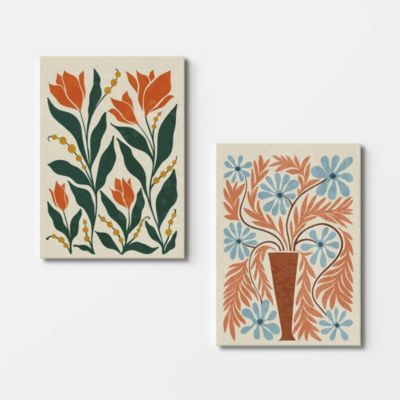 Tableau nature 70s tons orangés (set de 2)