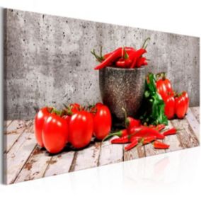 Tableau Nature morte Red Vegetables (1 Part) Concrete Narrow 135x45 cm