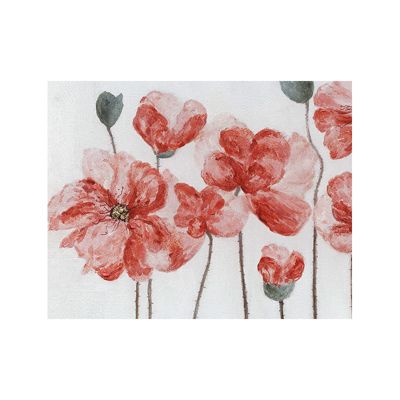 Tableau peinture fleurs rouges 100 x 70 cm - COQUELICOTS