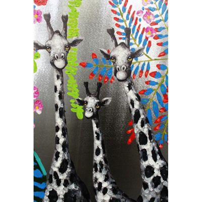 Tableau peinture Girafe 100 x 70 cm style Pop Art - SAVANE