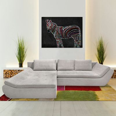 Tableau peinture zèbre 120 x 90 cm - ZEBRA NEON