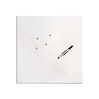 Tableau pense-bête en verre Memoboard blanc 50 x 50 cm