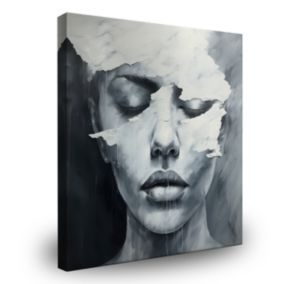 Tableau Portrait De Femme Abstraction 3D 40cm x 40cm  - Parfait pour décorer votre salon, chambre ou bureau avec un design unique