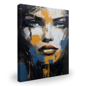 Tableau Portrait De Femme Abstraction 80cm x 120cm  - Parfait pour décorer votre salon, chambre ou bureau avec un design unique et