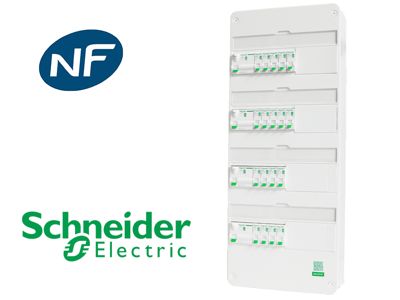 Tableau précâblé 18 disj + 4 ID Schneider Resi9 XP à vis