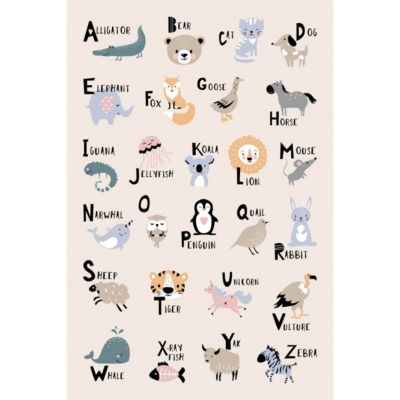 Tableau sur toile abc animals 65x97 cm Fabriqué en France