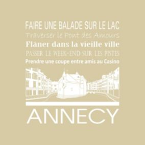 Tableau sur toile annecy beige 30x30 cm - Fabriqué en France