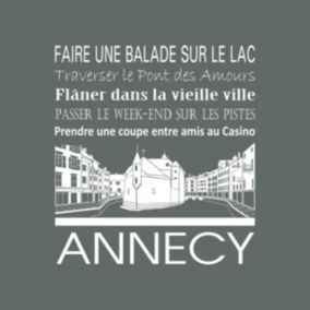 Tableau sur toile annecy gris 30x30 cm - Fabriqué en France