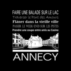 Tableau sur toile annecy noir 30x30 cm - Fabriqué en France