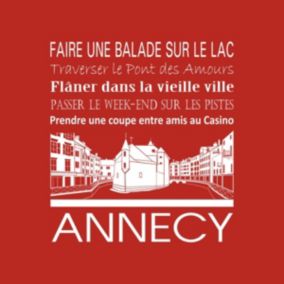 Tableau sur toile annecy rouge 30x30 cm - Fabriqué en France