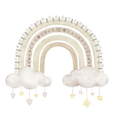 Tableau sur toile arc en ciel nuage 30x30 cm Fabriqué en France