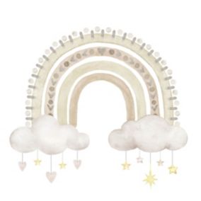 Tableau sur toile arc en ciel nuage 30x30 cm - Fabriqué en France