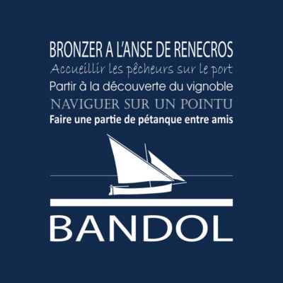 Insigne ART NOUVEAU 1930 BANDOL MER BATEAU TOURISME ORIGINAL AUGIS EMAIL FRANCE