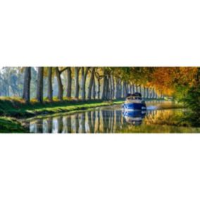 Tableau sur toile bateau sur la garonne 30x97 cm - Fabriqué en France