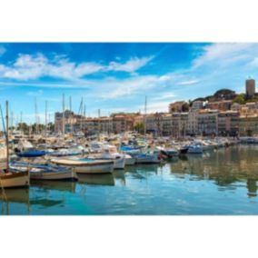 Tableau sur toile bateaux dans le port de nice 65x97 cm - Fabriqué en France