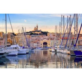 Tableau sur toile bateaux vieux port marseille 45x65 cm - Fabriqué en France