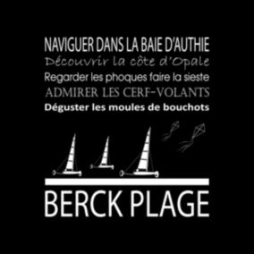 Tableau sur toile berck plage noir 30x30 cm - Fabriqué en France