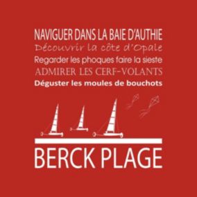 Tableau sur toile berck plage rouge 30x30 cm - Fabriqué en France