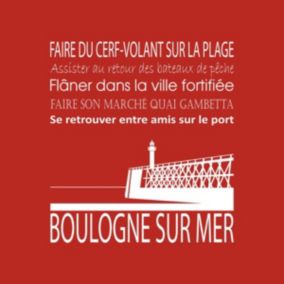 Tableau sur toile boulogne rouge 30x30 cm - Fabriqué en France