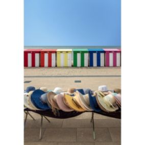 Tableau sur toile cabines colorées de dunkerque 45x65 cm Fabriqué en France