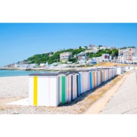 Tableau sur toile cabines de plage du havre 65x97 cm - Fabriqué en France