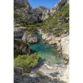 Tableau sur toile calanque rocheuse 45x65 cm - Fabriqué en France