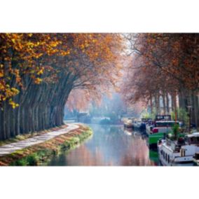 Tableau sur toile canal du midi 65x97 cm - Fabriqué en France