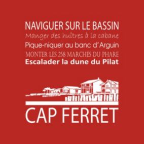 Tableau sur toile cap ferret rouge 30x30 cm - Fabriqué en France